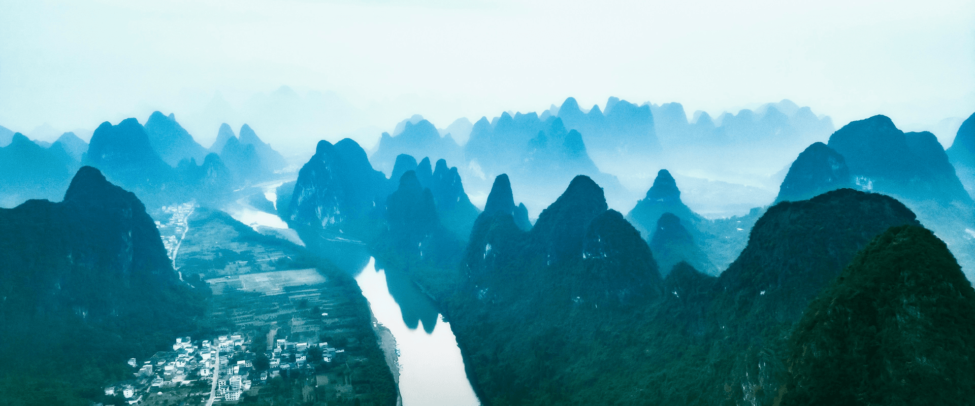 Guilin karst mountains and Li River scenery for China travel